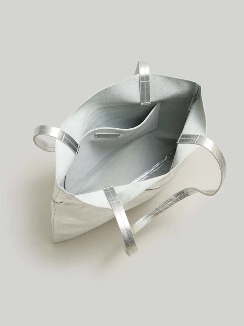 MADEWELL // Silver Metallic Magazine Tote Bag - Picture 2 of 9